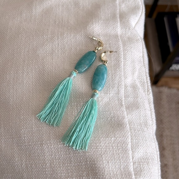 NWT! Kendra Scott Insley Earring in Gold & Teal Mix - Picture 4 of 6